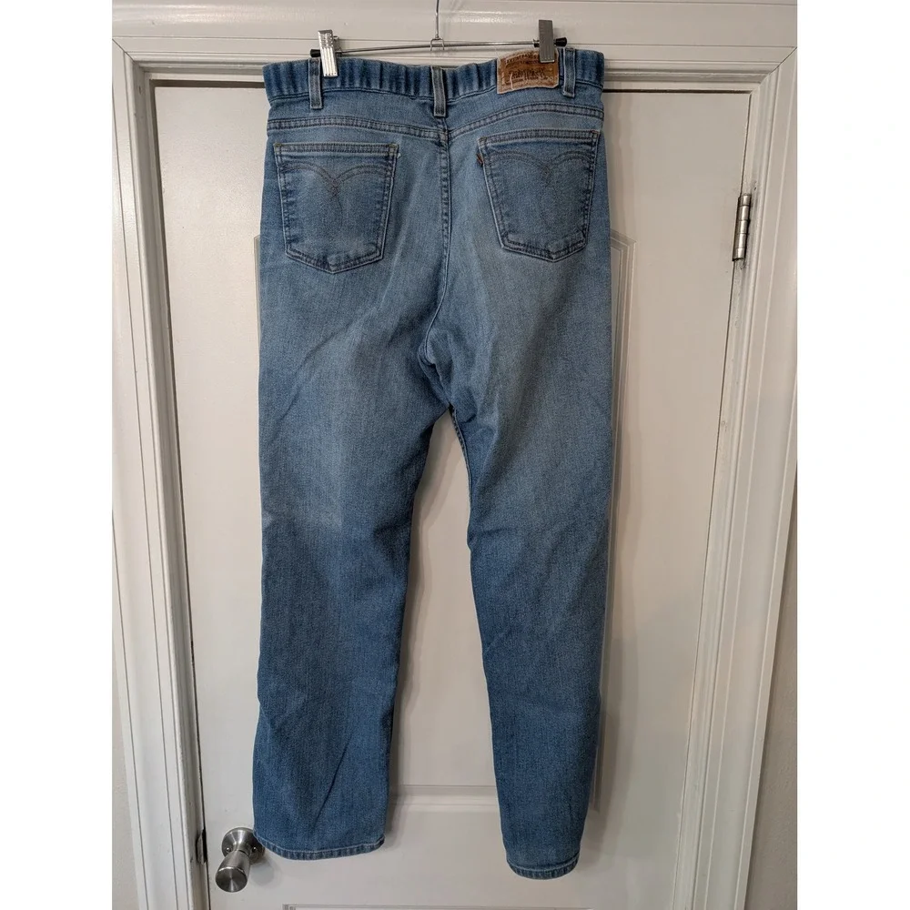 Levis 541 Mens Light Wash Orange Tab Elastic Waist‎ Straight Leg Jeans W35 L32